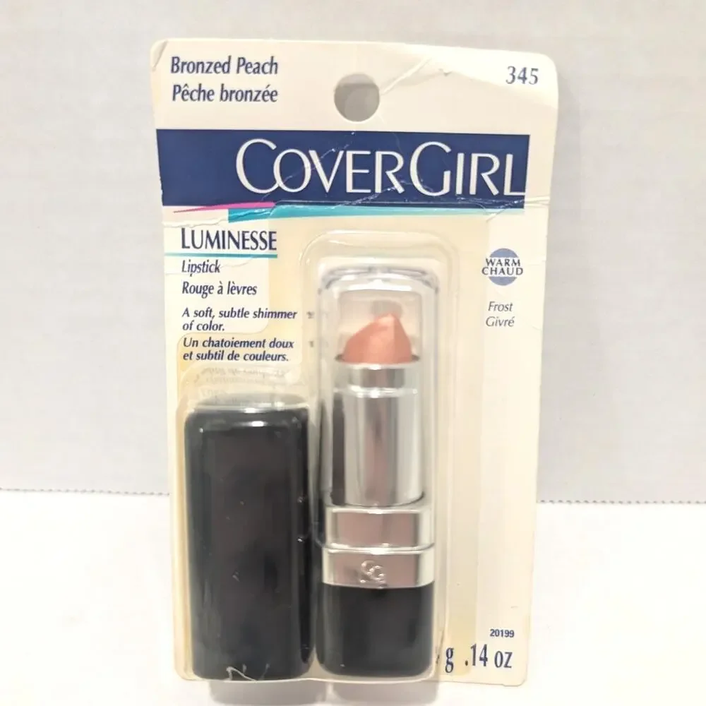 Vtg Covergirl Luminesse Lipstick Bronzed Peach Card 345 Tube 209 Misprint NOS
